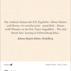 "Die verdutzte Stimme der ICE-Zugchefin… Ausstieg in Fahrtrichtung links." Datum: Freitag, 2. April. LOGO: DIE ZEIT.