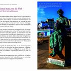 31 Stricken quer durch die Geschichte. Einmal rund um die Welt – mit Stricktraditionen. Eine Statue zeigt eine strickende Frau.