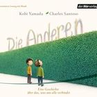 Titel: "Die Anderen" Kobi Yamada, Charles Santoso. Zwei Jungen schauen zu einer hohen Hecke auf.