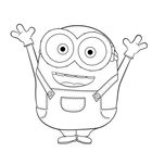 Ein fröhlicher Cartoon-Charakter mit großer Brille, Latzhose, hält die Arme hoch. Beinhaltet keine Textpassagen.