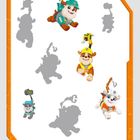 Die Baufpofen werden dringend auf der Baustelle gebraucht! Verbinde jeden Hund mit seinem passenden Schatten.