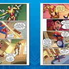 Comic mit Spider-Man und Iron Man. Viele Dialoge über Kontrolle, Flucht und taktische Überlegungen im Kampf.