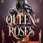 "BRIAR BOLEYN", "QUEEN OF ROSES", "SPIEGEL Bestseller-Autorin". Dunkle Rüstung, Flammen, Rosen, dekorative Ornamente.