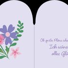 Ob große Pläne oder kleine Vorhaben: Ich wünsch dir alles Glück der Welt! Illustration mit bunten Blumen.