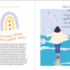 Kapitel Eins: Wie sieht dein bestes Leben aus? Zitat von Oprah Winfrey über kühn und grandios sein. Bild einer Frau am Strand.