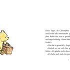 Eines Tages, als Christopher Robin und Winnie-der-Pu und Ferkel... Illustration von Winnie-der-Pu mit einem Korb.