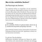 Was ist das natürliche Sterben? Die Physiologie des Sterbens. Das natürliche Sterben ist vergleichbar mit der Geburt.