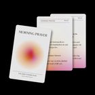 "Morning Prayer" steht auf Karten mit weichen Farbübergängen von hellen zu dunkleren Tönen.