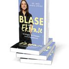 "BLASE UND EKSTASE: Urologie für Frauen (und alle anderen)" steht auf einem Buchcover. Eine Frau lächelt.