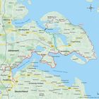 Landkarte von Süddänemark und Norddeutschland, mit Städten wie Flensburg, Aabenraa und Sønderborg.