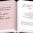 Zitat von Mooji: "Die Frage Wer bin ich? ist kein intellektuelles Spiel..." Text über Selbstillusion auf Seite 17.