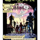 Comic. Text: "Die Krieger von Gorakon Episode 8", "Ogeraufstand!". Ritterartige Figuren vor einer Stadt.