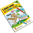 "Lass uns ausmalen: Tiere, 2+. Der Elefant hat heute Spaß, macht sich und auch das Mäuschen nass." Colorierbuch-Cover.