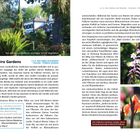 Palheiro Gardens: Beschreibung der Gärten und Pflanzenvielfalt, mit Text über den Standort und historische Details. Links Bild eines Herrenhauses hinter Vegetation; rechts Blumenaufnahmen. Seitenzahl 54/55.