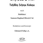 Tehilim Schma Kolenu, nach Rabbiner Samson Raphael Hirsch. Redaktion: Edouard Selig s.A., Verlag Morascha Basel. Logo enthalten.