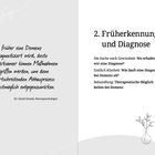 Links: Zitat über die frühe Diagnose von Demenz von Dr. Sarah Straub. Rechts: Überschrift "2. Früherkennung und Diagnose".