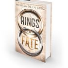 Cover mit den Worten "Rings of Fate", gestaltet mit ineinandergreifenden Ringen und dem Namen Melissa de la Cruz.