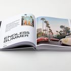 "Endless Summer" auf Seite 264, daneben Autos und Palmen. Links Text über alte Fotos und Reisen, Bild mit Surfboards.