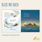 Zwei Otter schwimmen im Wasser, umarmt und entspannt. Verspielte Schlangen umgeben sie. Text beschreibt diese Szene.