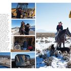 "Karice lebt mit ihren drei Kindern und ihrem Mann auf einer Farm in Ely." Oben rechts steht "Karice Das Amerikanische Cowgirl". Mehrere Fotos zeigen Karice bei der Arbeit mit Tieren und Maschinen.
