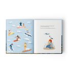 Text: Manche Menschen schnappen sich...
Illustration: Links surfen Menschen auf Wellen. Rechts sitzt ein Kind mit Vogel, denkt "Oops... Surfen!".