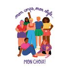 „Mon corps, mon style... MON CHOIX!“ Eine bunte Gruppe von acht verschiedenen Personen vereint.