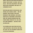 Der Text beschreibt ein persönliches Buch über Deutschland, seinen Wandel und die Verbindung durch Erinnerungen.