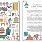 Das Paris meiner Träume. Mit 19 Jahren kam ich nach Paris... Es ist meine Liebeserklärung an jenes unsichtbare Paris. 

Illustration: Bunte Gegenstände wie Flaschen, ein Fahrrad und ein Globus.