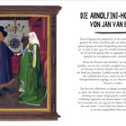 Text: "Die Arnolfini-Hochzeit von Jan van Eyck". Links ein Gemälde mit zwei Tierfiguren in edler Kleidung, sie halten "Pfötchen".