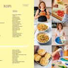 Rezepte: Herzhafte und süße Gerichte wie Kinder-Sushi und Regenbogen-Waffeln. Bastelideen: Sonnenfänger, Tierketten. Rechts Fotos von Speisen und Aktivitäten.