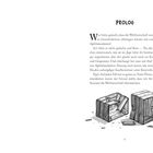 Text: "PROLOG. Wer hätte gedacht, dass die Weltherrschaft von etwas so Gewöhnlichem abhängen könnte wie von zwei Apfelsinenkisten? [...]"
Illustration: Zwei leere, beschädigte Holzkisten.