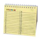 „JANUAR“ in bunten Buchstaben, darunter eine Liste von Zahlen von 1 bis 31. Spiralbindung oben.