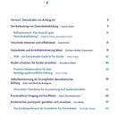 Inhalt: Liste von Artikeln und Autoren über Demokratie, Reflexion und kindgerechte Themen, nummeriert von 8 bis 84.