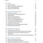 Inhaltsverzeichnis mit vier Kapiteln zu Adultismus: Grundlagen, Erscheinungsformen, (Aus-)Wirkungen, Erkennen und Abbau.