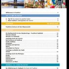 Inhaltsverzeichnis mit Titeln wie "Willkommen in Frankfurt" und "Stadttour: Mit der Gratis-App". Mehrere Kategorien aufgeführt.