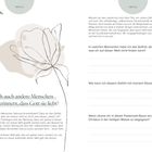 "Wie kann ich auch andere Menschen daran erinnern, dass Gott sie liebt?" steht in der Mitte mit floralen Illustrationen.