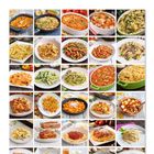 Collage von verschiedenen Pasta-Gerichten, darunter Lasagne, Spaghetti, Ravioli und Gnocchi, farbenreich präsentiert.