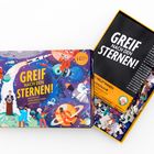 "Greif nach den Sternen!" Puzzle mit 200 Teilen, bunte Illustrationen von Weltraumheld*innen in einer fantasievollen Szene.