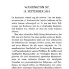 Prolog, Washington DC, 18. September 2018. Text über eine Konferenz im Lincoln-Gebäude mit Dr. Emmanuel Gabriel.