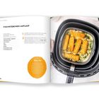 Rezept "Fischstäbchen-Auflauf" mit Zutatenliste. Rechts Fischstäbchen in Form mit Spinat und Sahne.