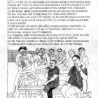 Texte beschreiben die Geschichten von Frauen und Kindern in der JVA Berlin-Pankow. Darunter ist eine Zeichnung von neun Personen.