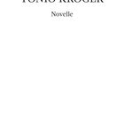 Text: "Thomas Mann, TONIO KRÖGER, Novelle". Unten rotes Logo "AIONAS". Weißer Hintergrund, minimalistisches Design.