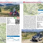 Links „Pisten nördlich der Tara-Schlucht“, rechts „Sinjajevina von Nord nach Süd“. Motorrad und Auto auf Schotterwegen.