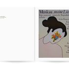 "Moskau, meine Liebe" ist eine sowjetisch-japanische Koproduktion. Illustration eines Gesichts mit Blumen im Profil.