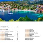 Inhalt, Buchtfinder Othonoi & Kofu Nordwest. Malerische Küstenansicht mit bunten Häusern und Segelbooten in klarem Wasser.