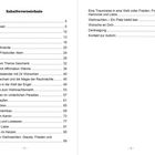 Inhaltsverzeichnis mit Themen wie "Element Wasser", "Advent", "Das Fest der Liebe" und "Weihnachten im Herzen".