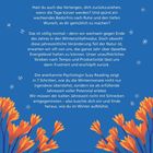 Text auf blauem Hintergrund: "Der nächste Winter kann kommen...". Schneeflocken und orangefarbene Blüten.