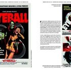 "EYEBALL" in roter Schrift, darunter ein Skelett, das eine Frau umarmt. Titel des Films: "A stabbing nightmare becomes a living terror!"