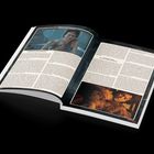 „Thematische Analyse“ und „Das Modell der Königin“ als Überschriften. Zwei Filmfotos, ein Mann und eine Frau. Ein gedrucktes Buch.