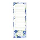 Familienplaner für Mai, umrahmt von blauen und gelben Blüten mit dem Spruch: "Jede Blume [...] hat als kleine Knospe begonnen."